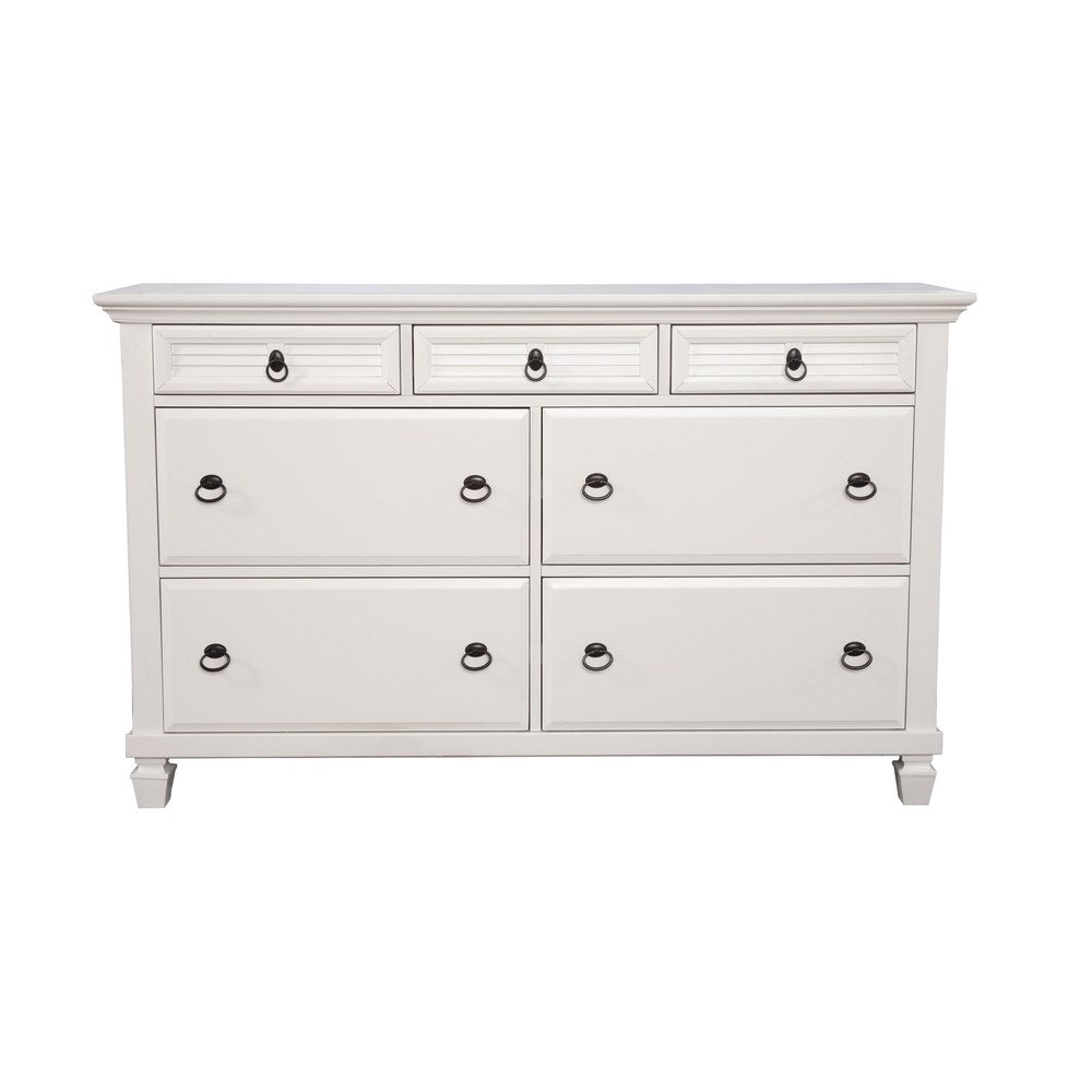 Alpine Furniture - Winchester 7 Drawer Dresser, White - 1306-03 view 2