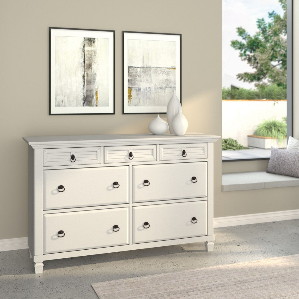Alpine Furniture - Winchester 7 Drawer Dresser, White - 1306-03 view 6