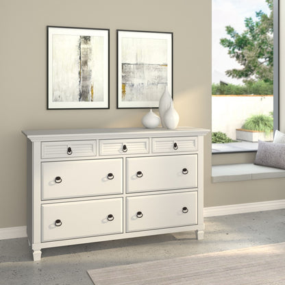 Alpine Furniture - Winchester 7 Drawer Dresser, White - 1306-03 view 6