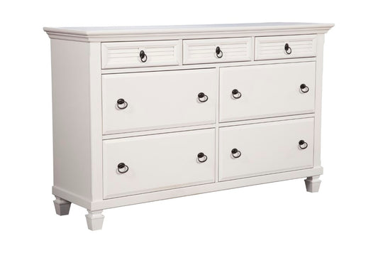 Alpine Furniture - Winchester 7 Drawer Dresser, White - 1306-03 veiw 1