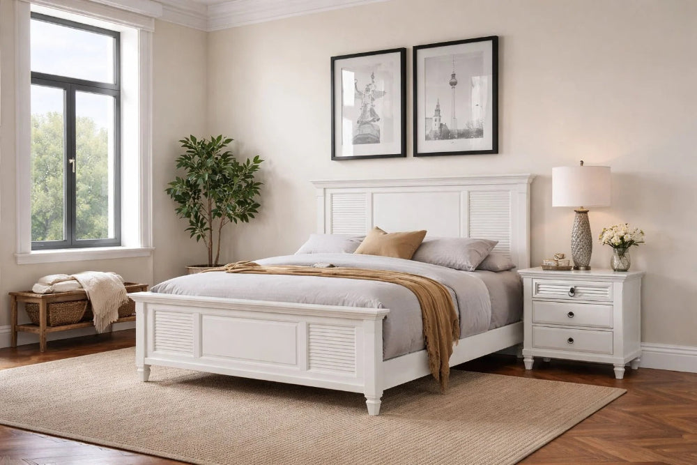 Alpine Furniture - Winchester Eastern King Shutter Panel Bed - 1306EK view 3
