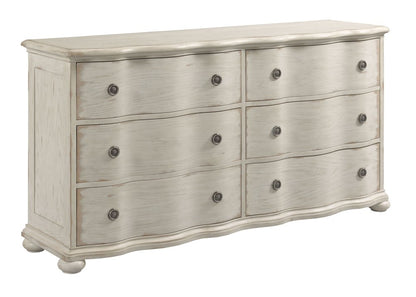 American Drew - Cambric Creme Helene Six Drawer Dresser With Serpentine Mirror - 309-130C020C view 3