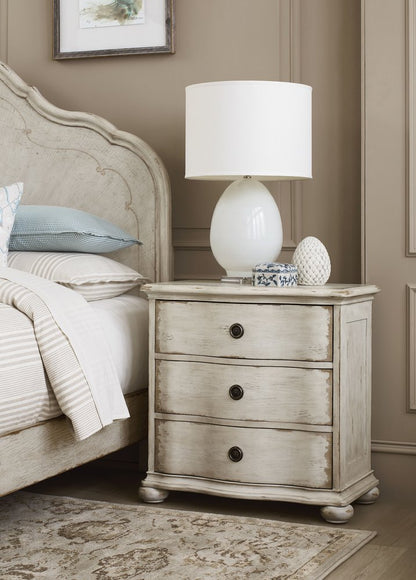 American Drew - Cambric Creme Helene Three Drawer Nightstand - 309-420C view 2