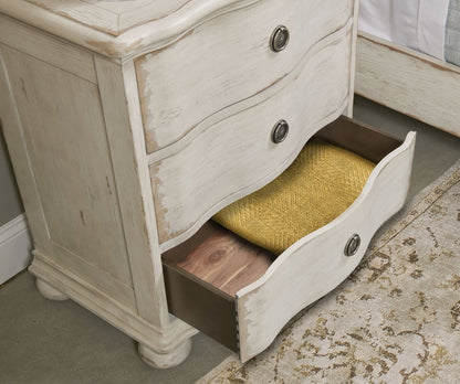 American Drew - Cambric Creme Helene Three Drawer Nightstand - 309-420C view 3