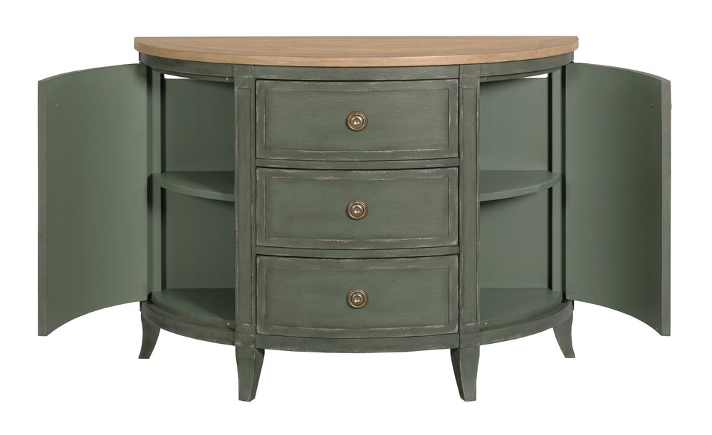 American Drew - Chastain Worn Sage Woodfield Demilune Chest - 483-927G view 3