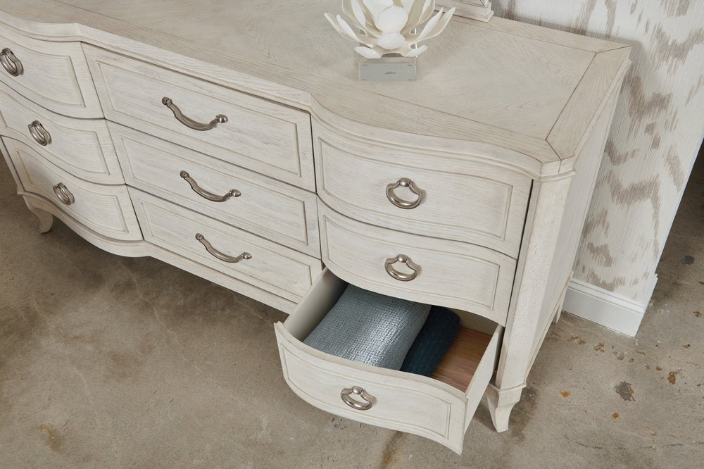 American Drew - Harmony Eggshell Emelie Nine Drawer Dresser With Schafer Mirror - 266-130020 view 6