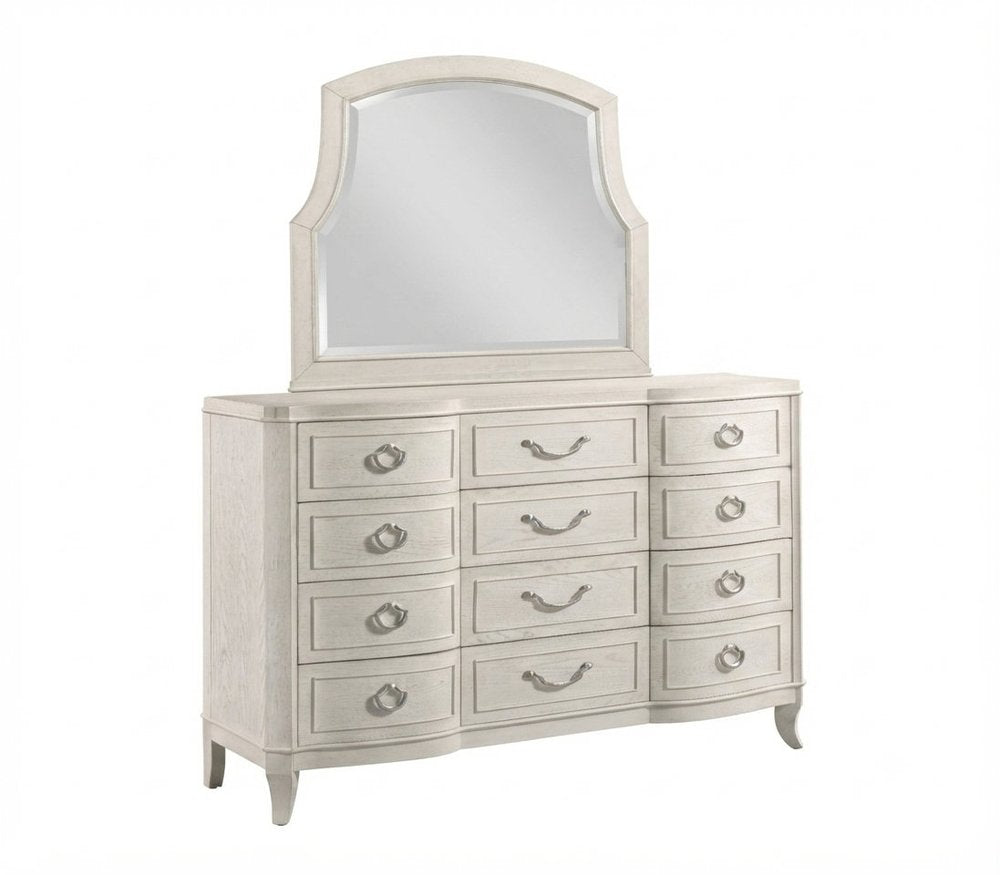 American Drew - Harmony Eggshell Emelie Twelve Drawer Dresser With Angeline Mirror - 266-131030 view 1