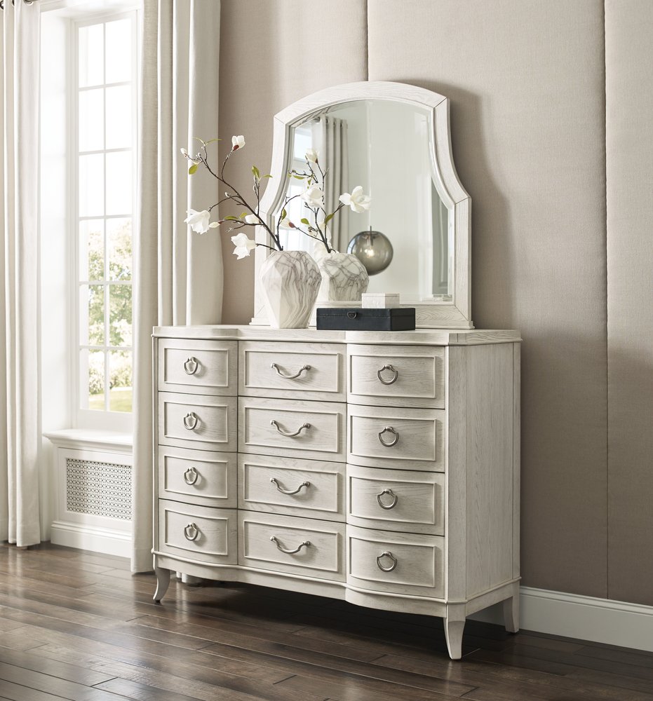 American Drew - Harmony Eggshell Emelie Twelve Drawer Dresser With Schafer Mirror - 266-131020 view 5