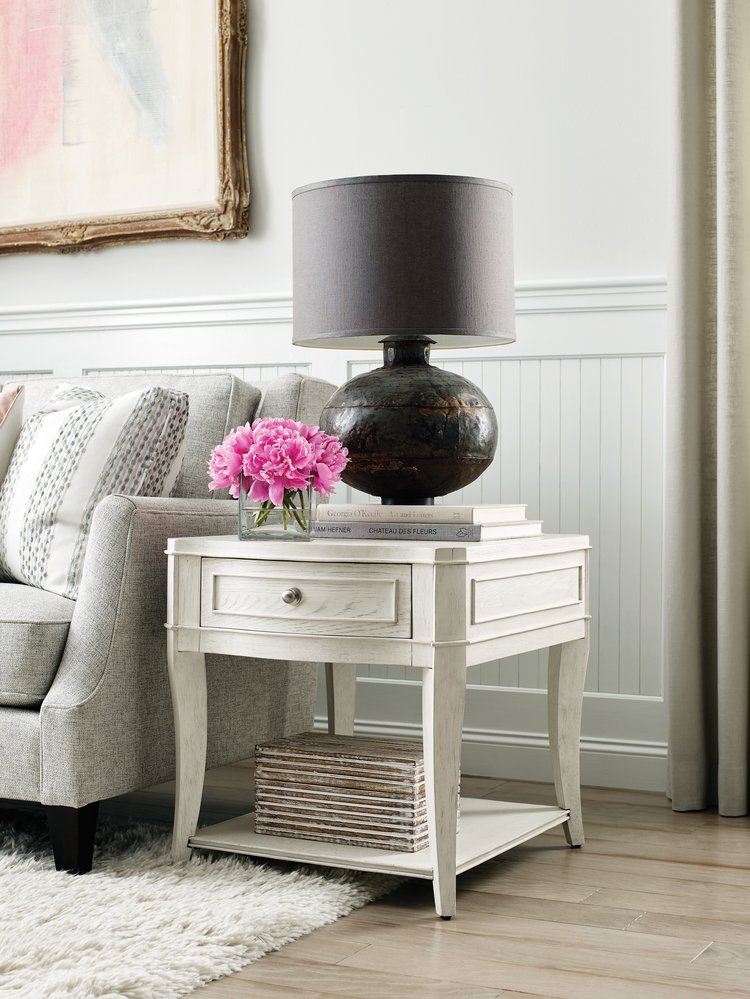 American Drew - Harmony Eggshell Talia Drawer End Table - 266-915 view 2