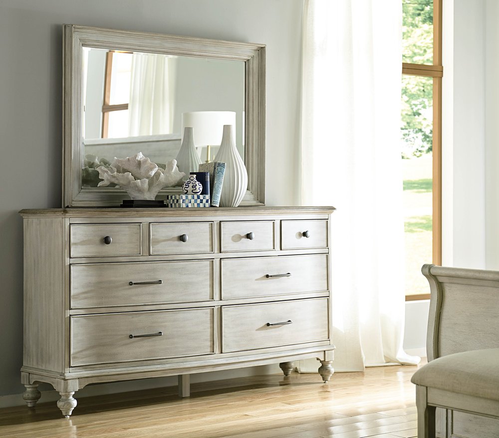 American Drew - Litchfield Sunwashed Finish Weymouth Dresser With Weave Mirror - 750-130020 view 5
