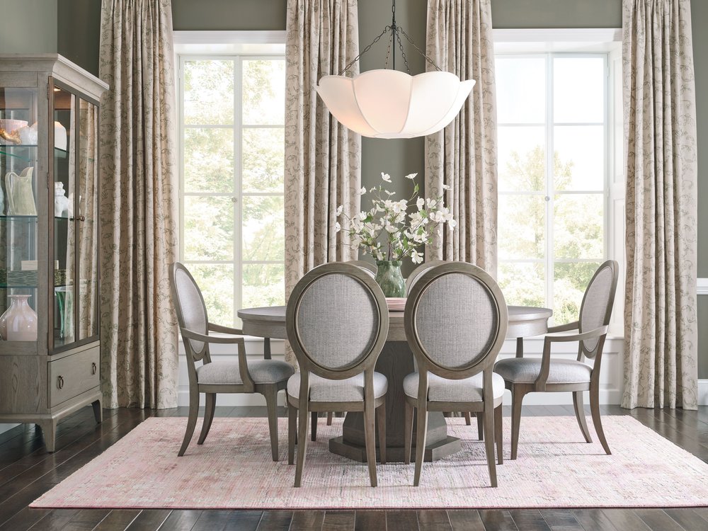 American Drew - Milan Stone Hartford Extendable Round Dining Table - 501-701R view 6