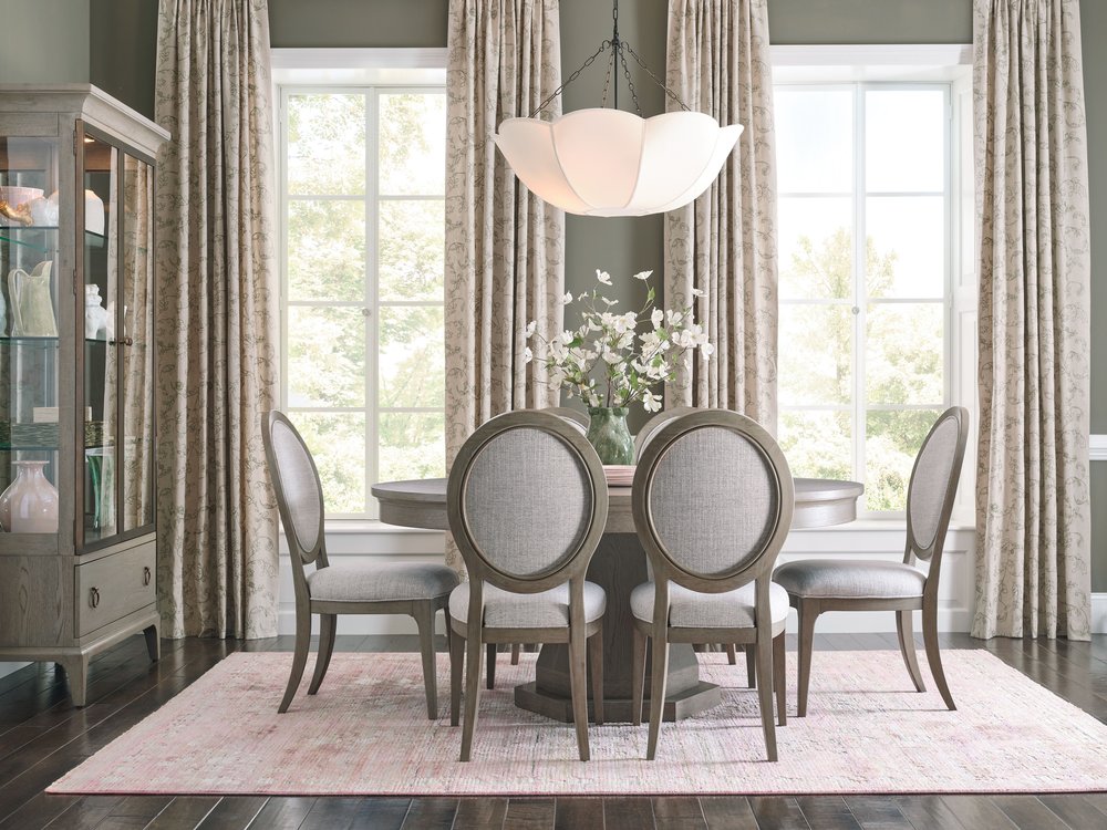 American Drew - Milan Stone Hartford Extendable Round Dining Table - 501-701R view 7