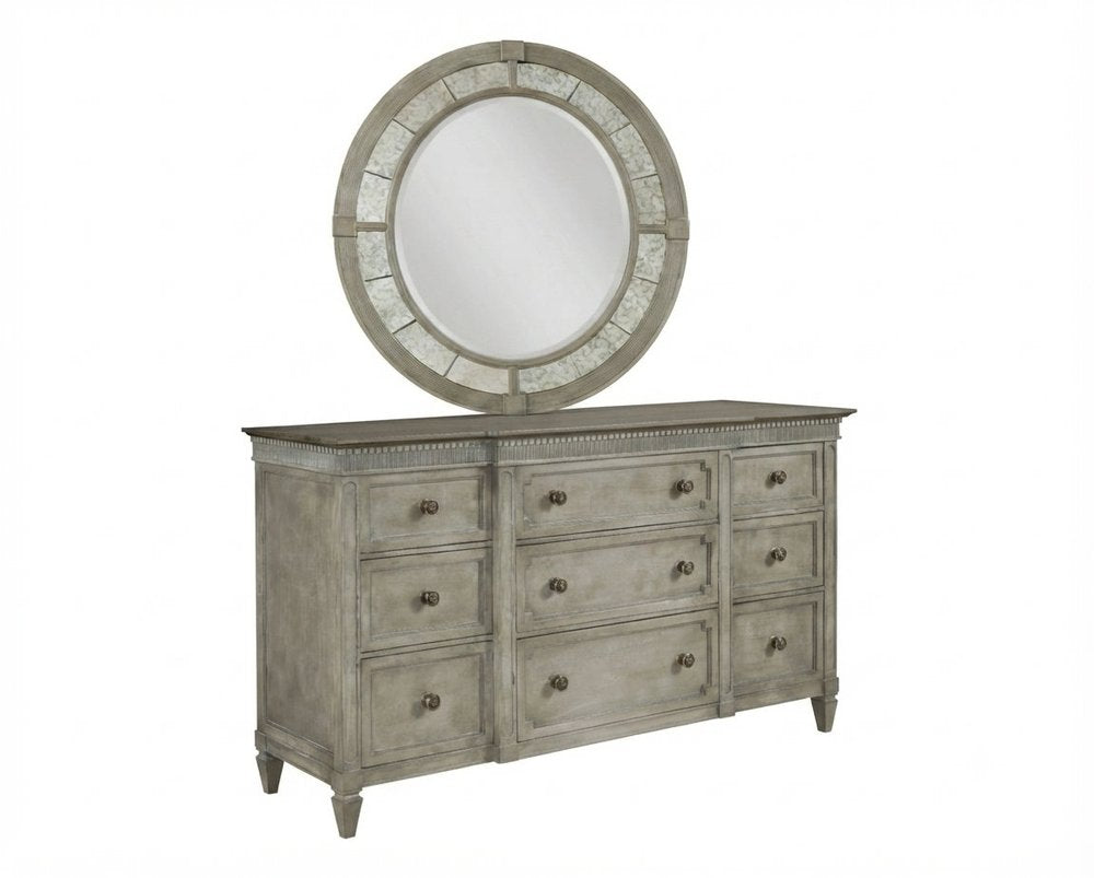 American Drew - Savona Versaille Painted Stockholm Drawer Dresser With Rococo Oval Mirror - 654-130020 view 1