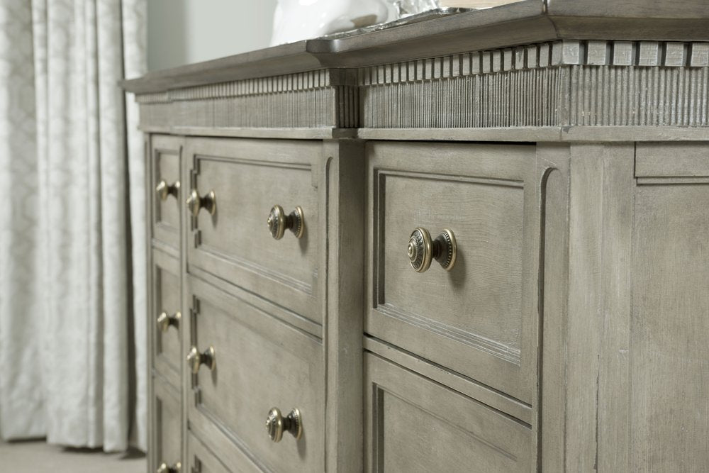 American Drew - Savona Versaille Painted Stockholm Drawer Dresser With Rococo Oval Mirror - 654-130020 view 7