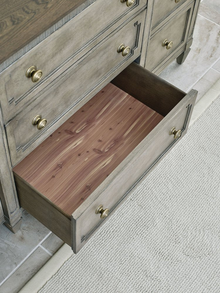 American Drew - Savona Versaille Painted Stockholm Drawer Dresser With Rococo Oval Mirror - 654-130020 view 9