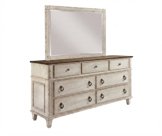 American Drew - Southbury Parchment Drawer Dresser With Landscape Mirror - 513-130030 view 1
