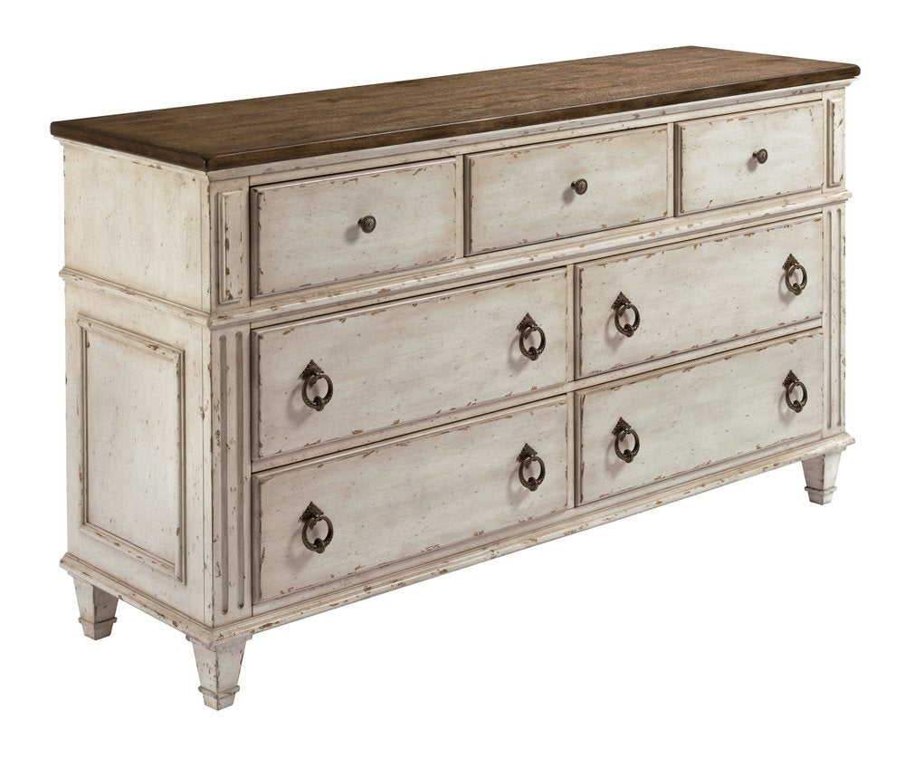 American Drew - Southbury Parchment Drawer Dresser With Landscape Mirror - 513-130030 view 3