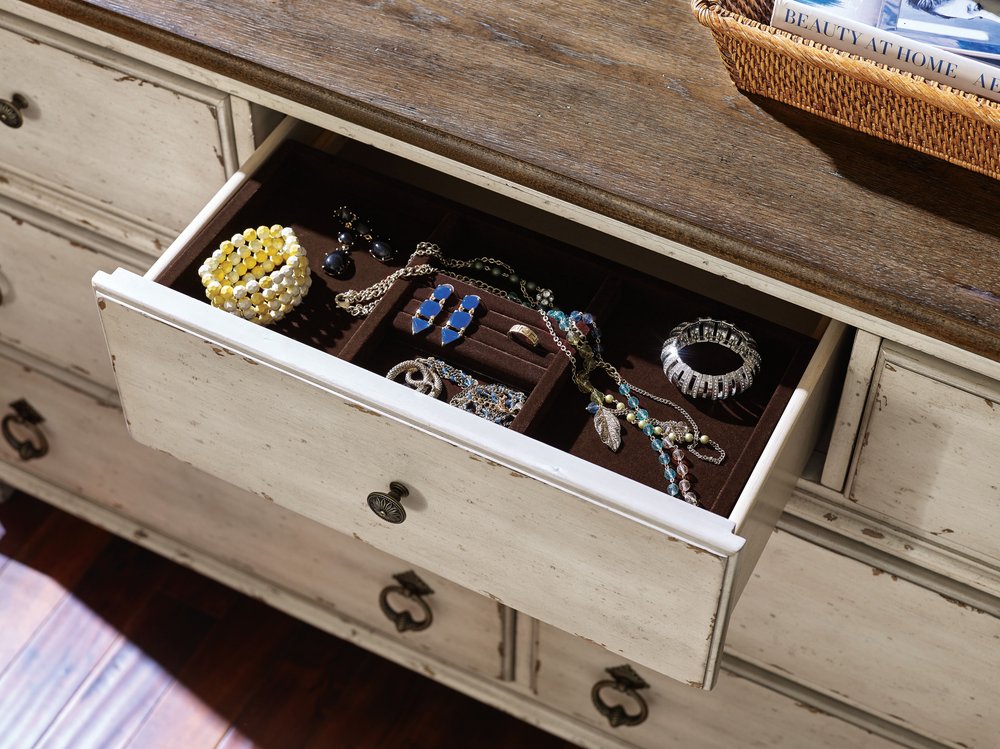 American Drew - Southbury Parchment Drawer Dresser With Landscape Mirror - 513-130030 view 6