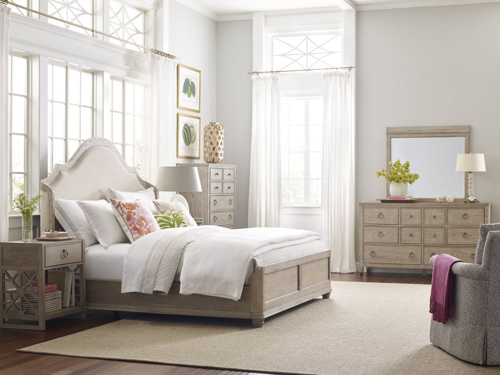 American Drew - Vista Oyster Haven Queen Upholstered Shelter Bed - 803-313CR view 5