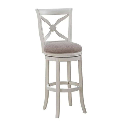 American Woodcrafters - Accera Stool w/ Back and Wood Frame - Distressed Antique White - B2-205-34FSU veiw 1