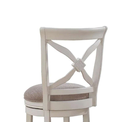 American Woodcrafters - Accera Stool w/ Back and Wood Frame - Distressed Antique White - B2-205-34FSU veiw 4