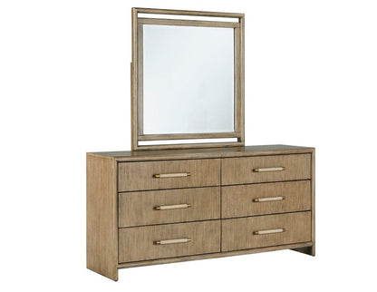 American Woodcrafters - Arlington 6-Drawer Dresser with Mirror - Nutmeg - 4300-DLM view 2