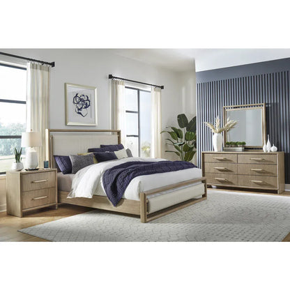American Woodcrafters - Arlington Queen Upholstered Panel 4pc Bedroom Set - Nutmeg - 4300-QUPSH-4PC view 1