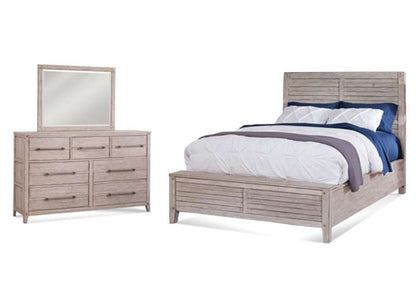 American Woodcrafters - Aurora 3 Pc Bedroom Set - Queen Panel Bed, Dresser, Mirror - Whitewash - 2810-QPNPN-3PC veiw 1