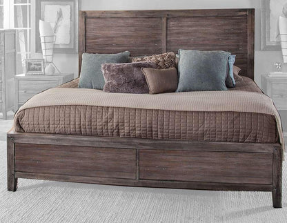 American Woodcrafters - Aurora King Panel Bed - With Panel Footboard - Weathered Grey - 2800-66PAN veiw 1