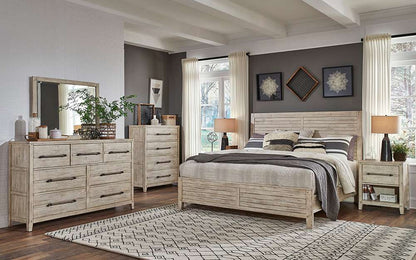 American Woodcrafters - Aurora King Panel Bed - With Panel Footboard - Whitewash - 2810-66PAN veiw 2