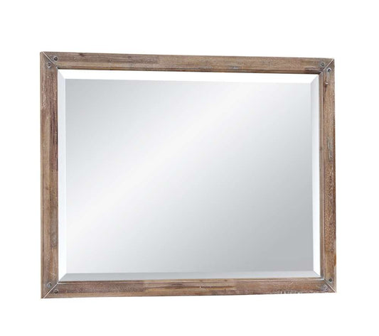 American Woodcrafters - Aurora Landscape Mirror - Weathered Grey - 2800-040 veiw 1
