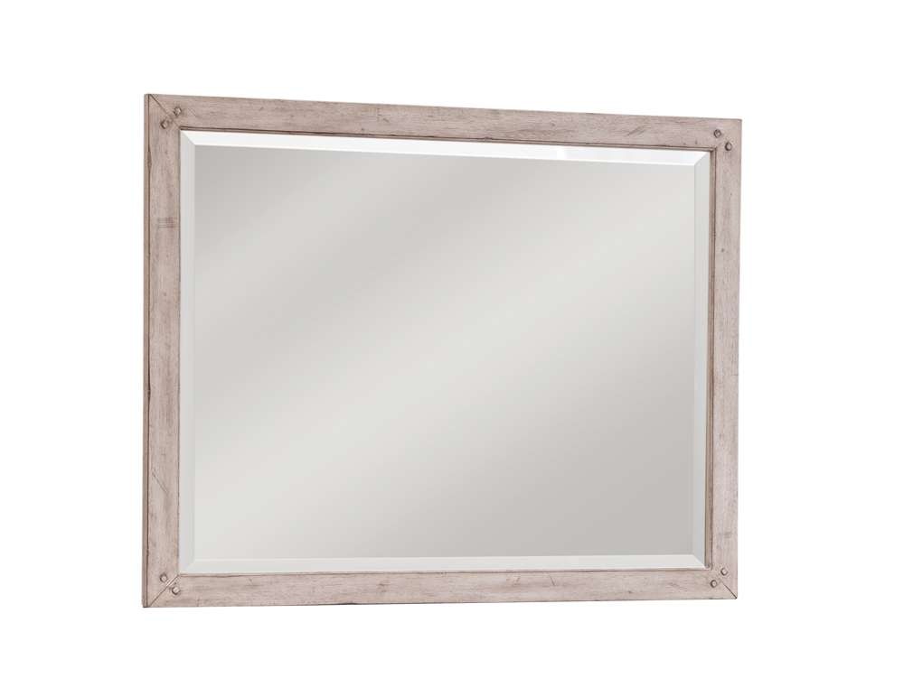 American Woodcrafters - Aurora Landscape Mirror - Whitewash - 2810-040 veiw 1