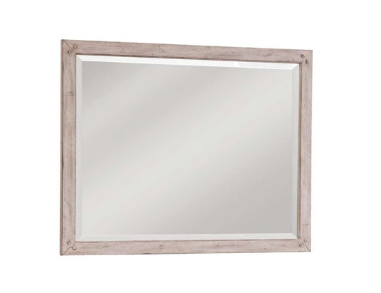 American Woodcrafters - Aurora Landscape Mirror - Whitewash - 2810-040 veiw 1