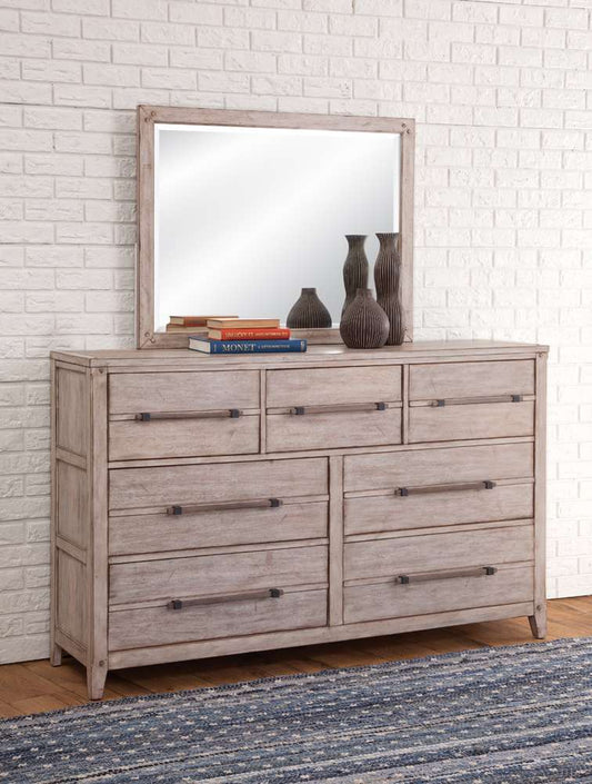 American Woodcrafters - Aurora Landscape Mirror - Whitewash - 2810-040 veiw 2