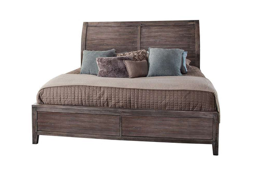 American Woodcrafters - Aurora Queen Sleigh Bed - With Panel Footboard - Weathered Grey - 2800-50SLP veiw 1