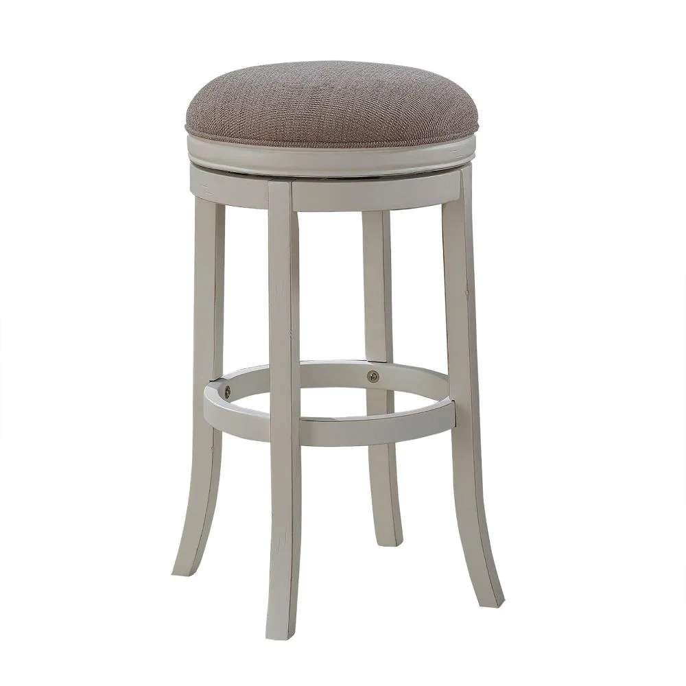 American Woodcrafters - Aversa Backless Stool w/ Wood Frame - Distressed Antique White - B2-204-30F veiw 1