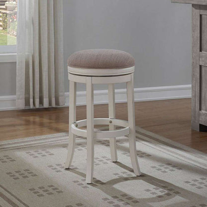 American Woodcrafters - Aversa Backless Stool w/ Wood Frame - Distressed Antique White - B2-204-30F veiw 4