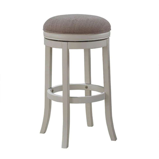 American Woodcrafters - Aversa Backless Stool w/ Wood Frame - Distressed Antique White - B2-204-34F veiw 1