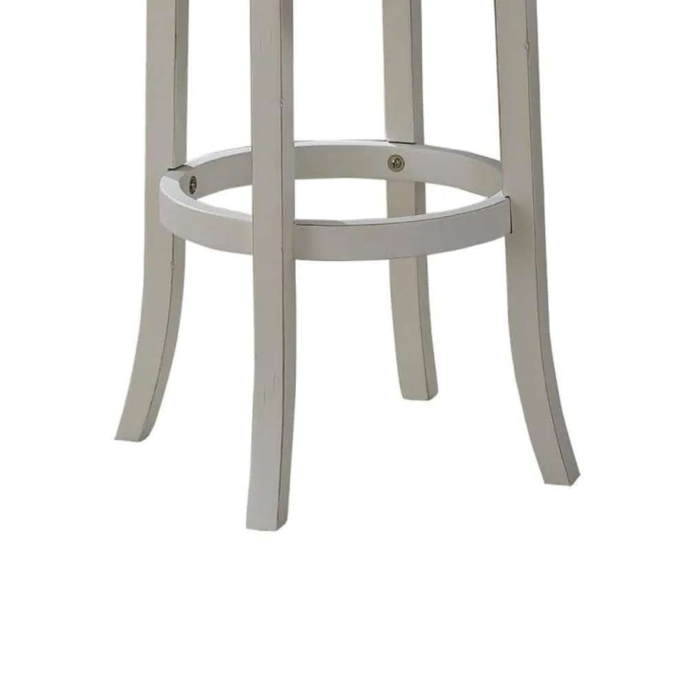 American Woodcrafters - Aversa Backless Stool w/ Wood Frame - Distressed Antique White - B2-204-34F veiw 3