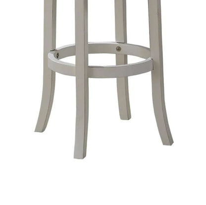 American Woodcrafters - Aversa Backless Stool w/ Wood Frame - Distressed Antique White - B2-204-34F veiw 3