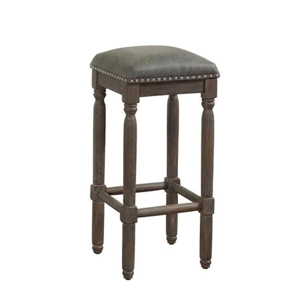 American Woodcrafters - Bronson Backless Stool w/ Wood Frame - Wire-brushed driftwood finish - B2-261-26L veiw 1