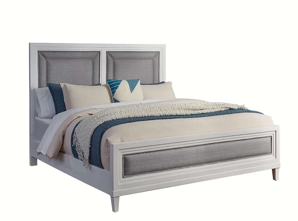 American Woodcrafters - Dunescape King Upholstered Bed - White - 1210-66UPH veiw 1