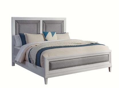 American Woodcrafters - Dunescape King Upholstered Bed - White - 1210-66UPH veiw 1