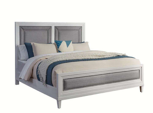 American Woodcrafters - Dunescape King Upholstered Bed - White - 1210-66UPH veiw 1