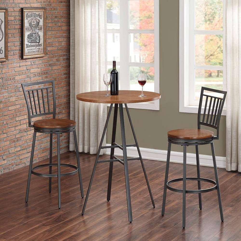 American Woodcrafters - Filmore Stool w/ Back and Metal Frame - Slate Grey with Golden Oak Seat - B1-101-25W veiw 4
