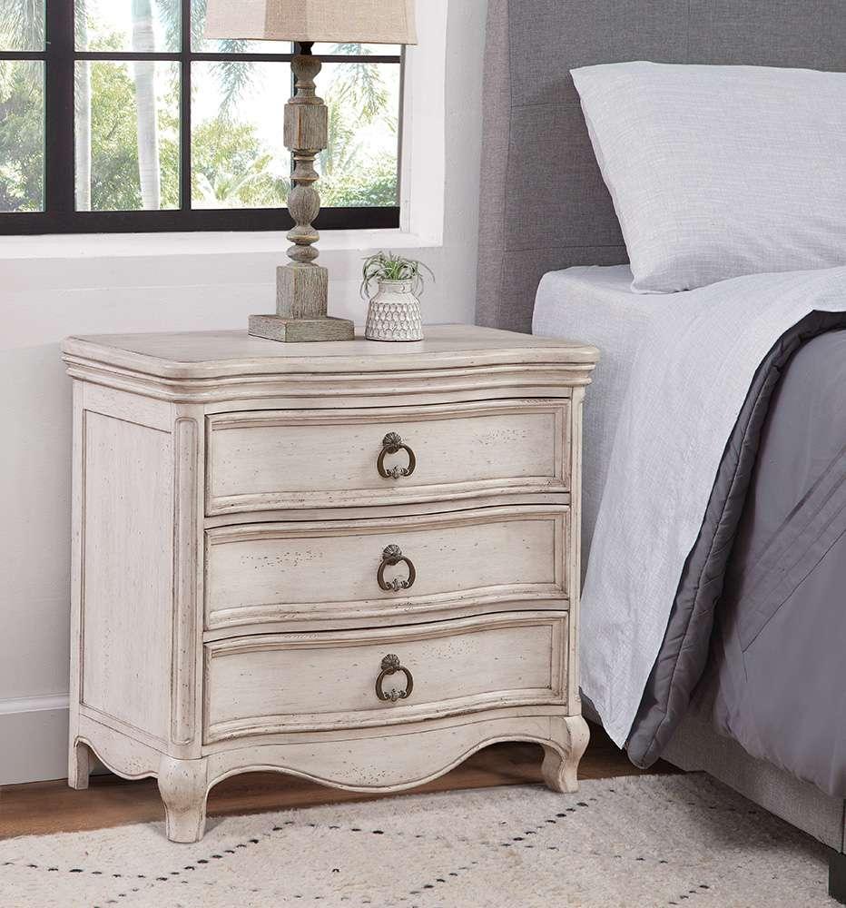 American Woodcrafters - Genoa 3-Drawer Nightstand - Antique White - 1580-430 veiw 3