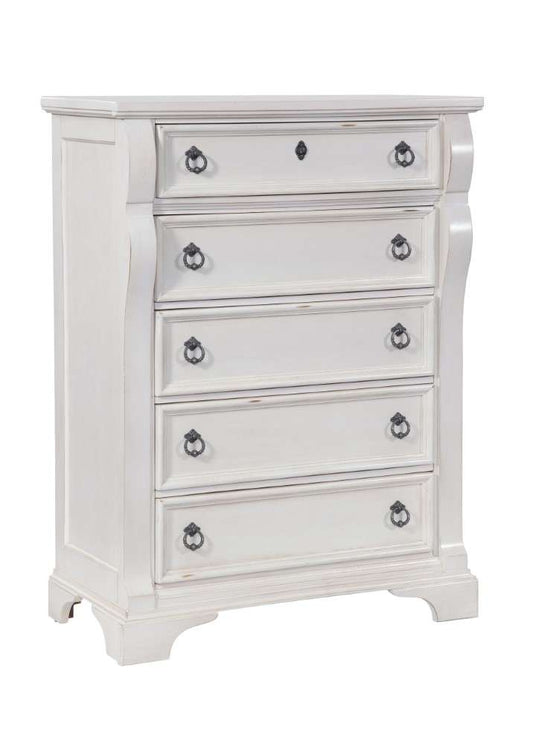 American Woodcrafters - Heirloom Five Drawer Chest - Antique White - 2910-150 veiw 1