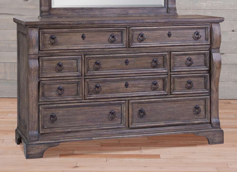 American Woodcrafters - Heirloom Triple Dresser - Rustic Charcoal - 2975-210 veiw 1