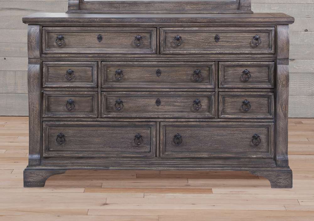 American Woodcrafters - Heirloom Triple Dresser - Rustic Charcoal - 2975-210 veiw 2