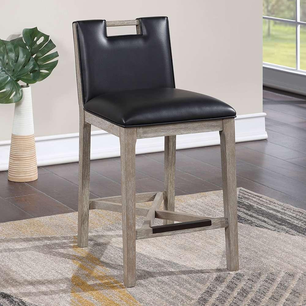 American Woodcrafters - Jakarta 26in Stool - Driftwood Grey - B2-264-26L veiw 6